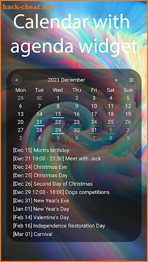 Mature Calendar Widget Pro screenshot