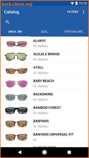 Maui Jim Trade Account Catalog screenshot