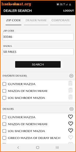 Mazda Mobile Inventory Search screenshot