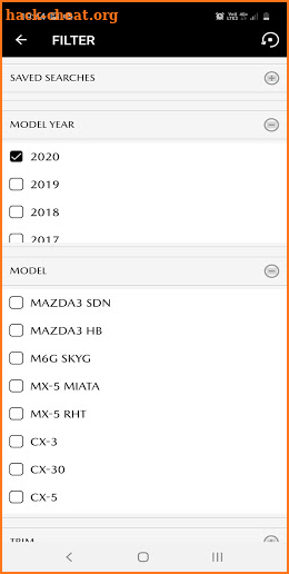 Mazda Mobile Inventory Search screenshot