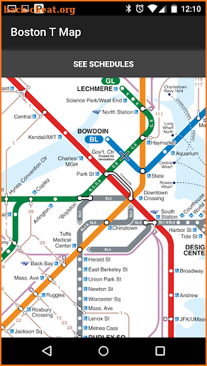 MBTA Boston T Map screenshot