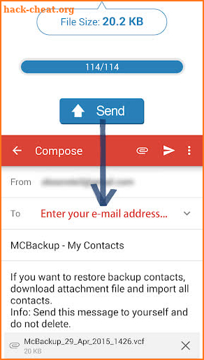 MCBackup - My Contacts Backup screenshot