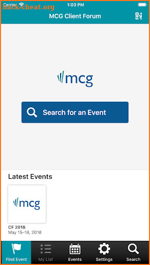 MCG Client Forum screenshot