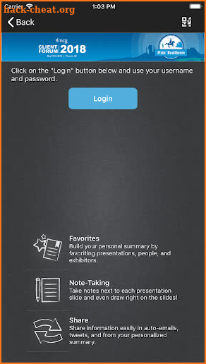 MCG Client Forum screenshot