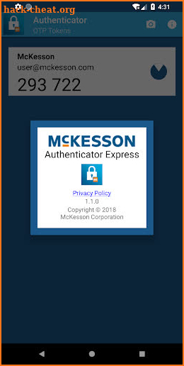 McKesson Authenticator screenshot