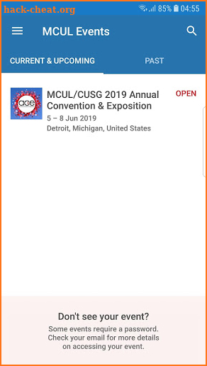 MCUL Events screenshot
