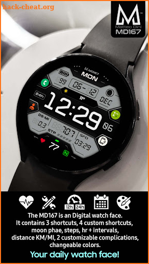 MD167: Digital watch face screenshot