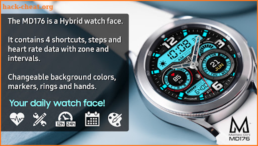 MD176 - Hybrid Sport Digital Watch Face screenshot