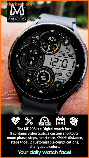 MD205: Digital watch face screenshot