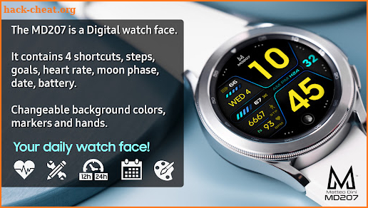 MD207 - Modern Digital Watch Face Matteo Dini MD screenshot