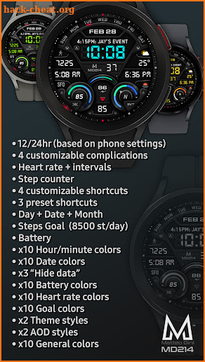 MD214 Digital Watch Face screenshot