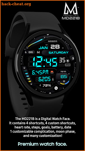 MD221B Digital watch face screenshot