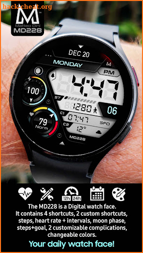 MD228: Digital watch face screenshot