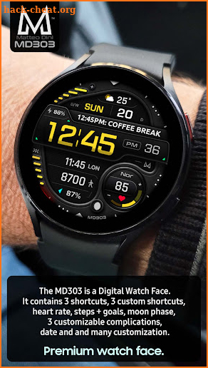 MD303 Digital watch face screenshot