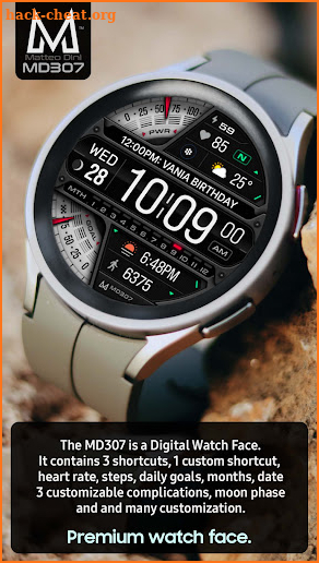 MD307 Digital watch face screenshot