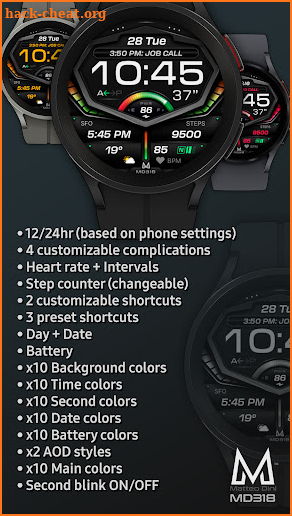 MD318 Digital Watch Face screenshot