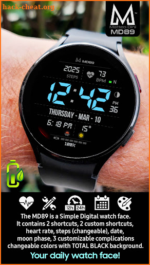 MD89 Minimal Digital watchface screenshot