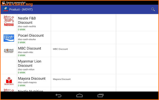 MDG Sales App screenshot
