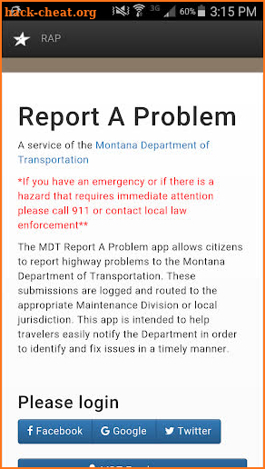 MDT Report a Problem screenshot
