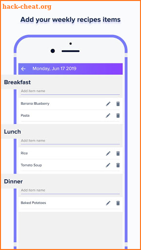Meal Planner – Shopping List screenshot