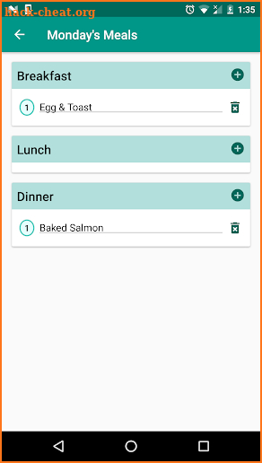 Meals By The Day: Weekly Meal Planner screenshot