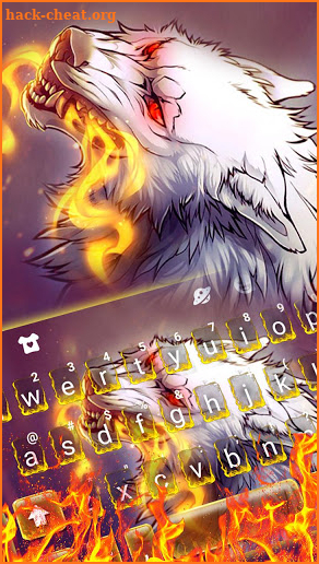 Mean Fire Wolf Keyboard Theme screenshot