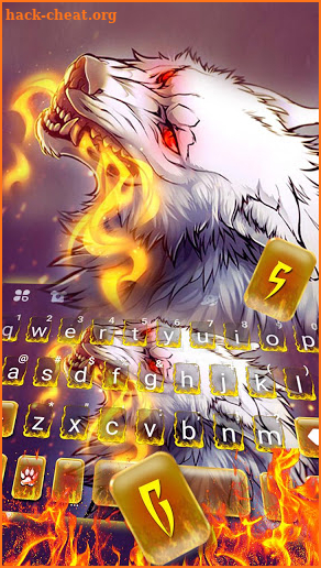 Mean Fire Wolf Keyboard Theme screenshot