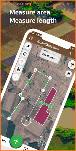 Measure area, land, measure length - GLandMeasure screenshot