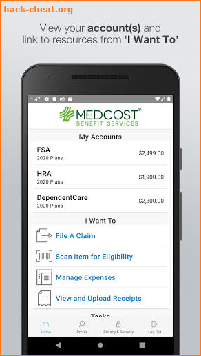 MedCost MyAccounts screenshot