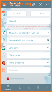 Medical records screenshot