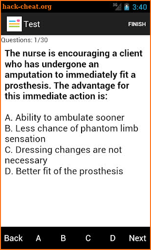 Medical Surgical Nurse Test screenshot