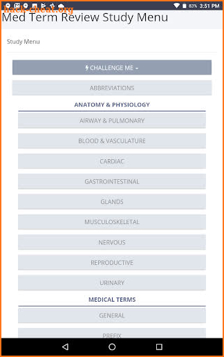 Medical Terminology Review screenshot