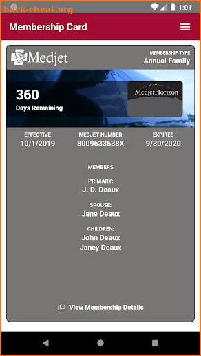 Medjet - Member Digital Card screenshot