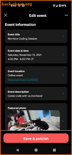 Meetup for Organizers screenshot