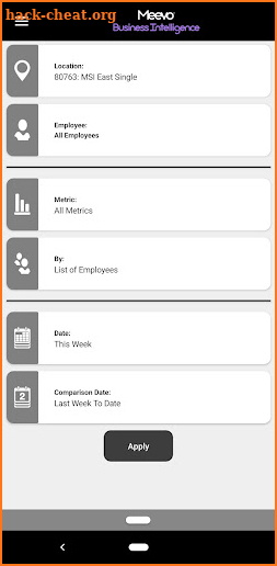 Meevo Business Intelligence screenshot