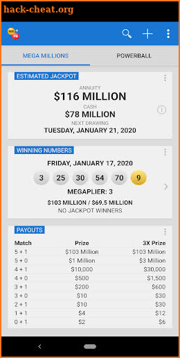 Mega Millions + Powerball Lotto Games in US screenshot