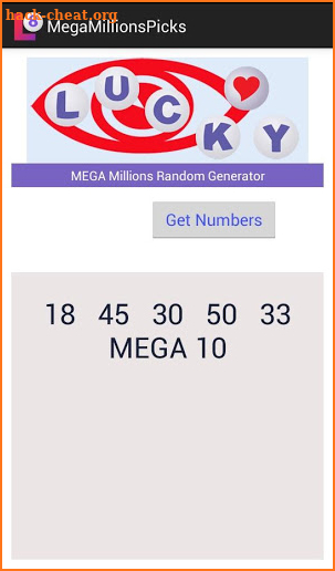 MEGA Millions Random Generator screenshot
