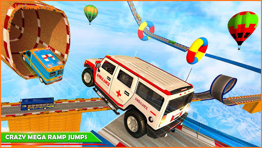 Mega Ramp Ambulance Car Stunts Game screenshot