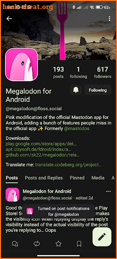 Megalodon for Mastodon screenshot