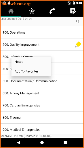 Mehlville FPD Protocols screenshot