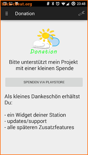 Mein WeatherLink Donation screenshot