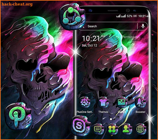 Melting Skull Art Launcher Theme screenshot
