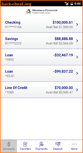Members Financial FCU screenshot