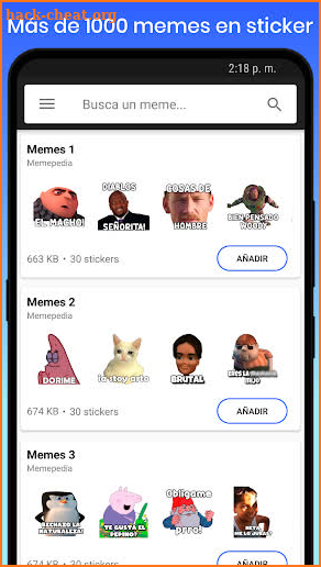 Memepedia sin internet - Stickers de memes para WA screenshot