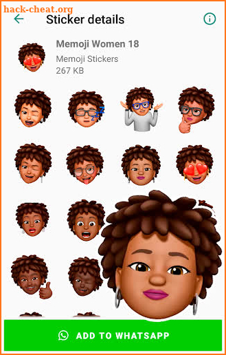 Memoji Black People Stickers for Android WhatsApp screenshot