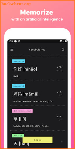 Memorize: Learn Chinese Words with Flashcards screenshot
