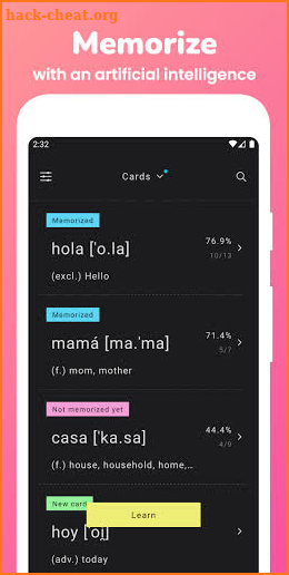 Memorize: Learn Spanish Words with Flashcards screenshot
