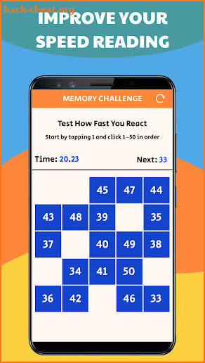 Memory Challenge: From 1 to 50 screenshot