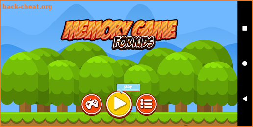Memory game screenshot