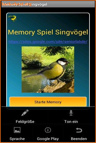 Memory Game Songbirds screenshot